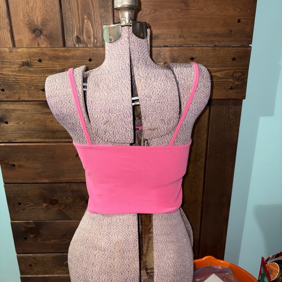 Playboy Pink Spaghetti Strap Crop Top With Black Bunny Logo - Picture 2 of 4